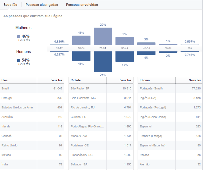 metricas de redes sociais - informações demográficas