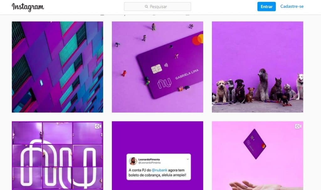 Exemplo de brand compliance do Nubank