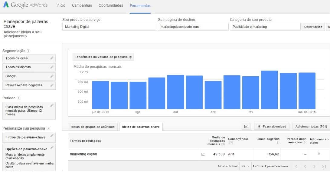 pesquisa de palavras chave 3