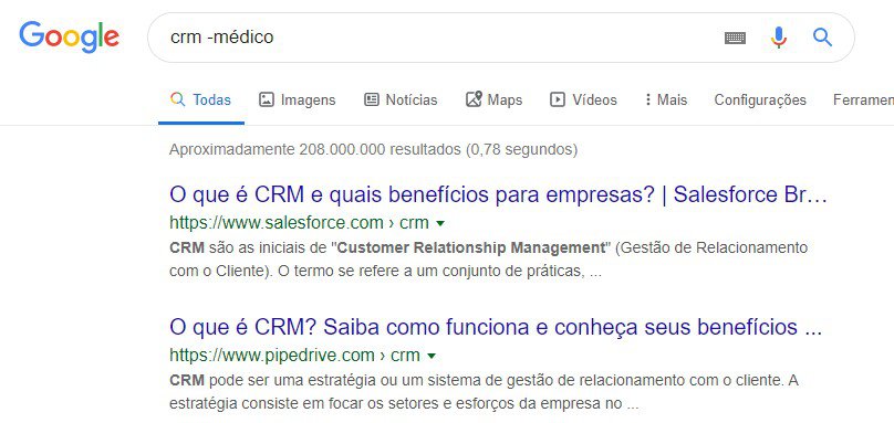 Busca por CRM de médico.