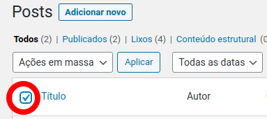 Título dos posts