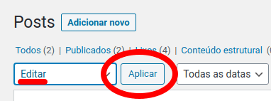 Aplicar edição dos posts