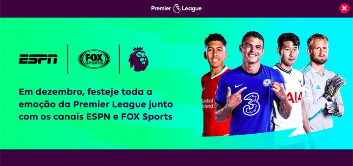 Página intersticial no site da Premier League