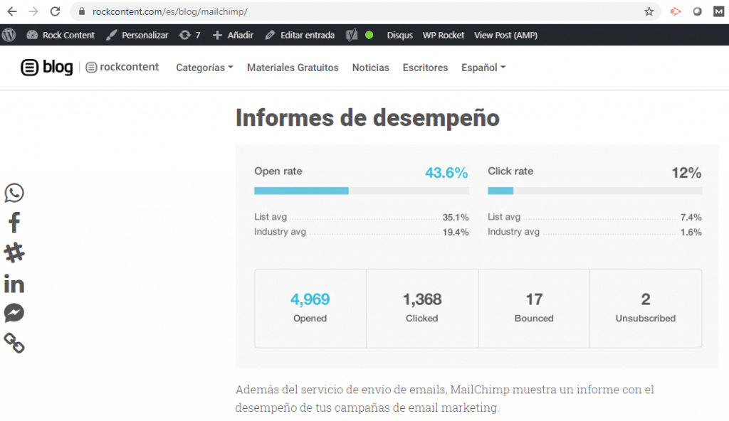 Post sobre o Mailchimp