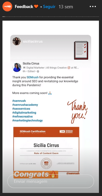Stories SEMrush