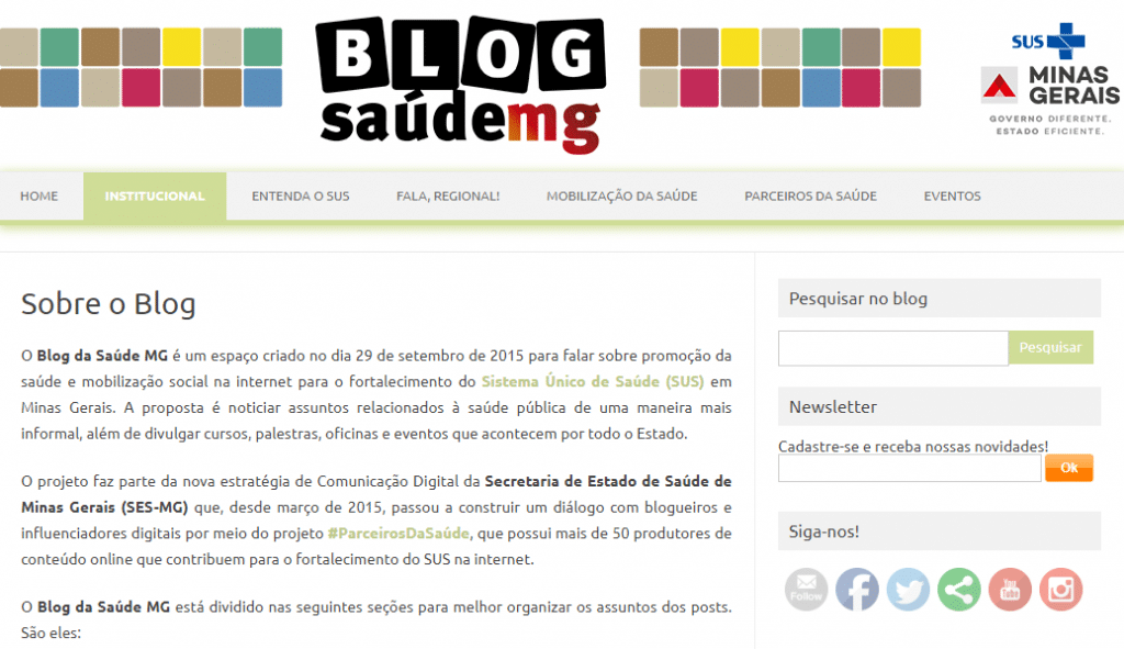 Blog saúde MG
