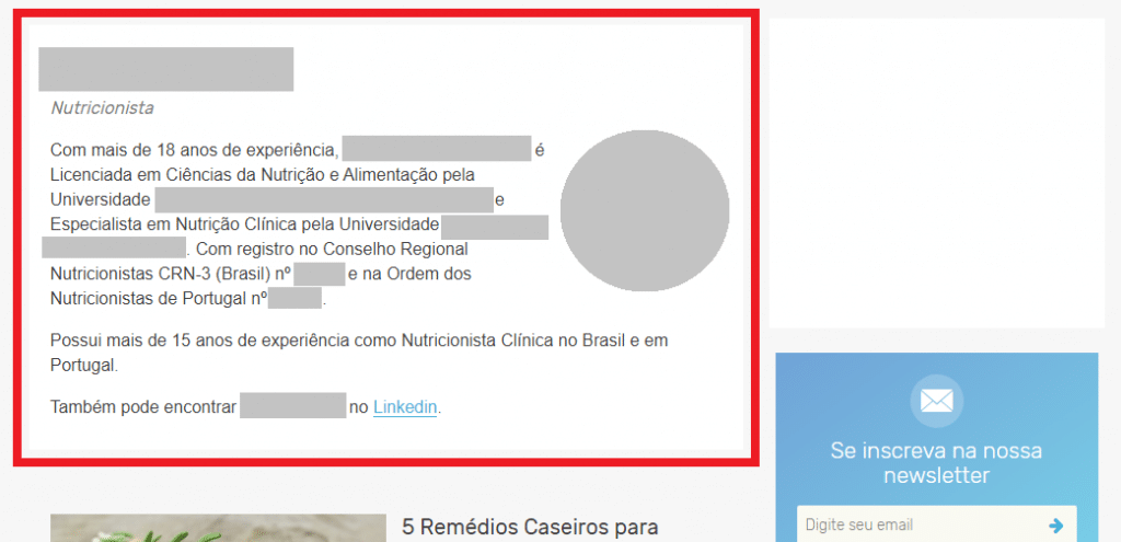 Bio do autor do blog