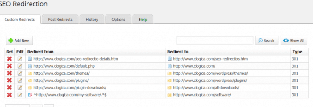redirect de links