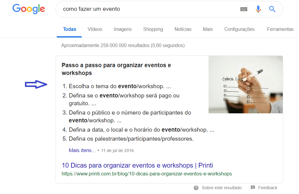 Snippet de descrição