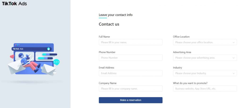Contato TikTok Ads.