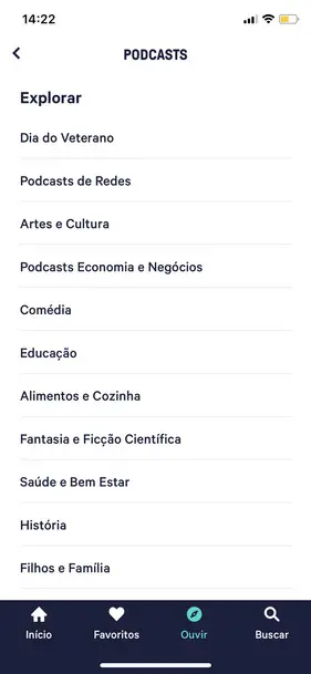 TuneIn podcasts