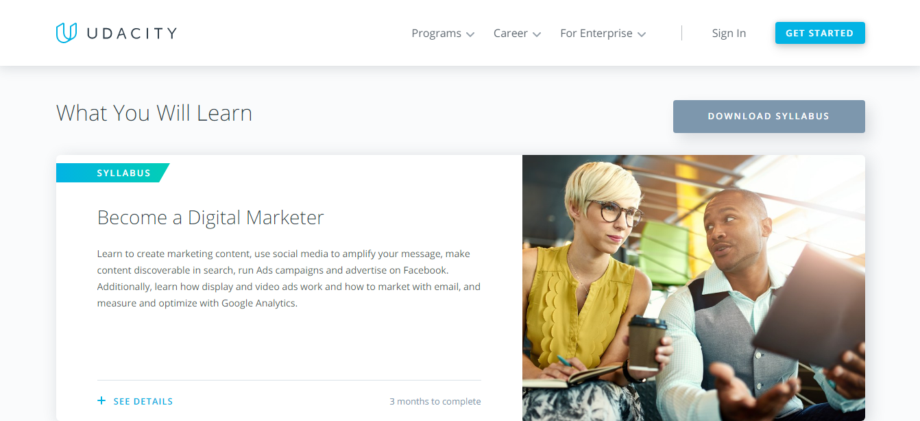 Udacity Digital Marketing Course 