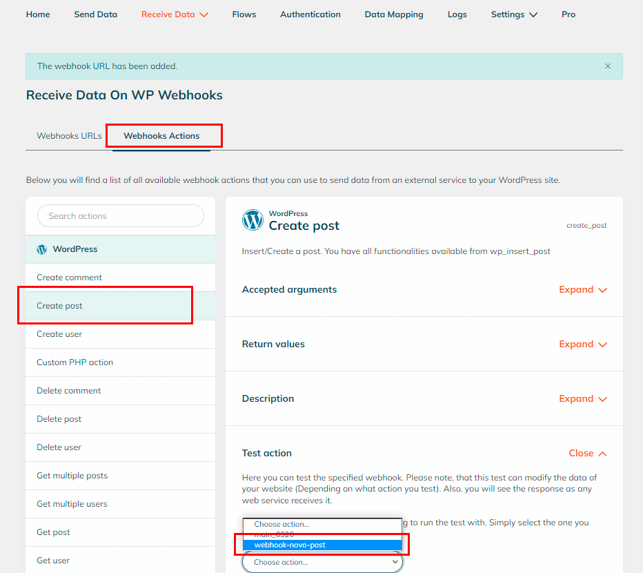 Webhook Actions no WordPress