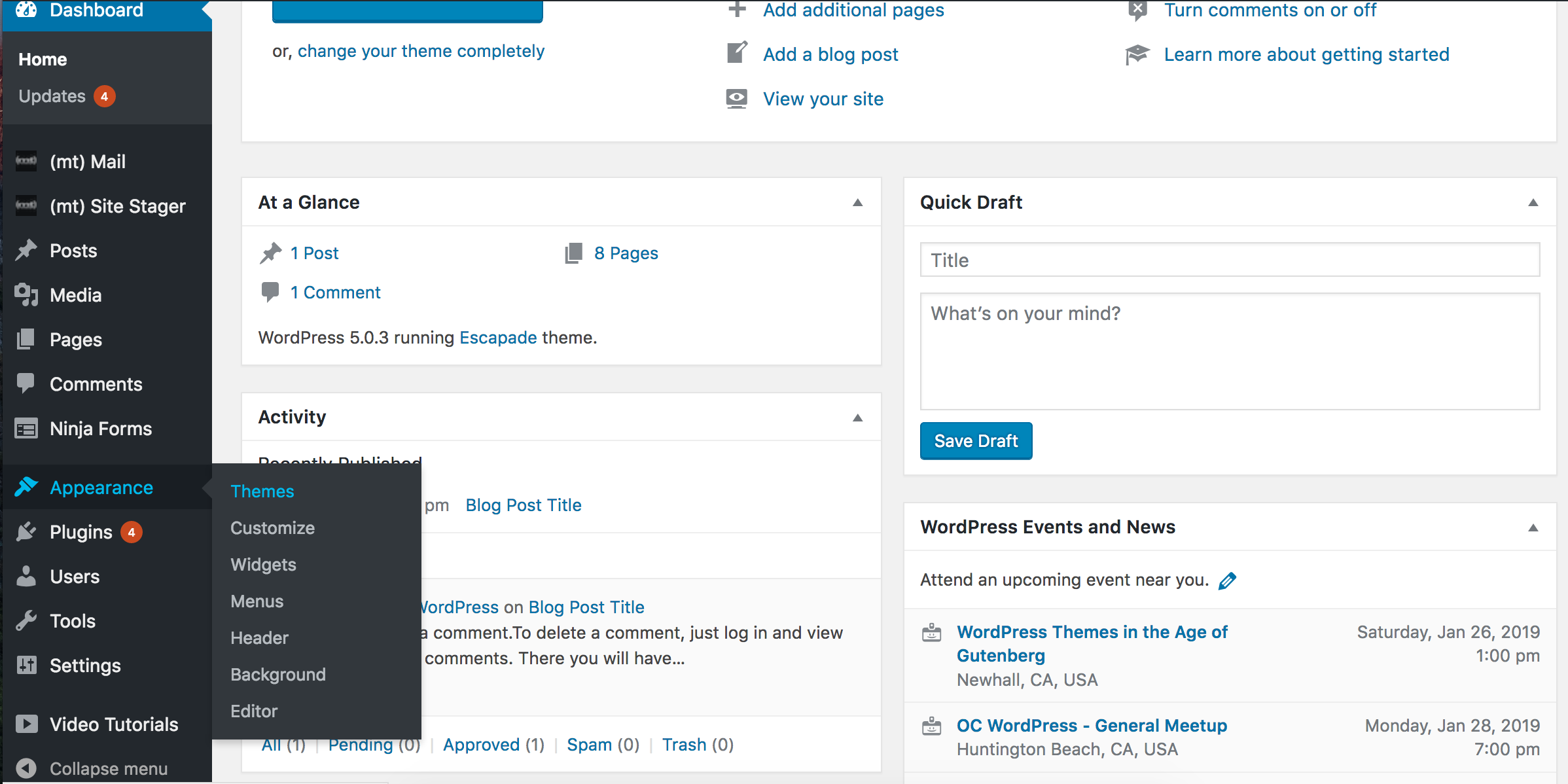 como desativar um tema no wordpress