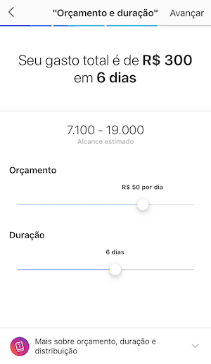Instagram Ads: Orçamento e Duração