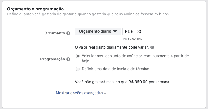 Instagram Ads: orçamento