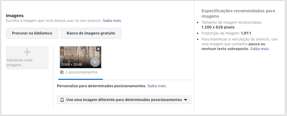 Instagram Ads: Imagens
