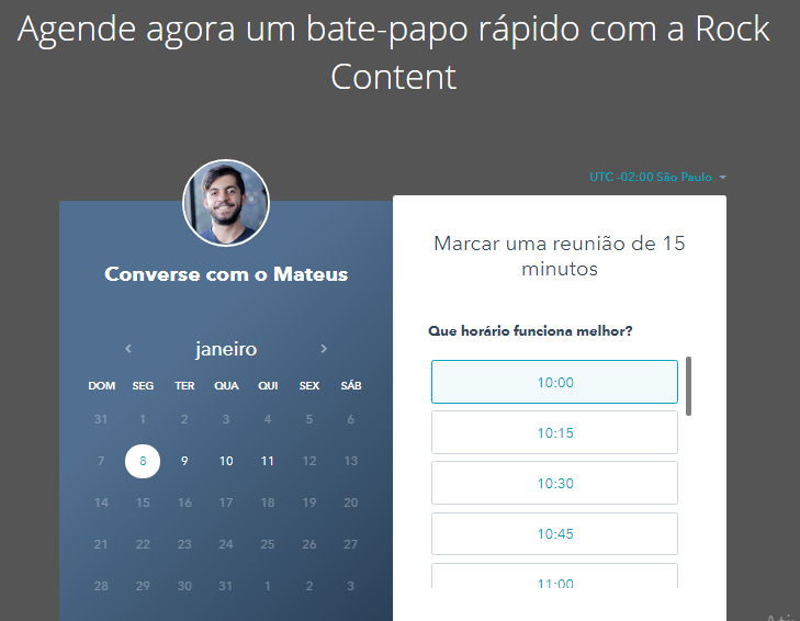 Agendamento de reuniões pela Hubspot