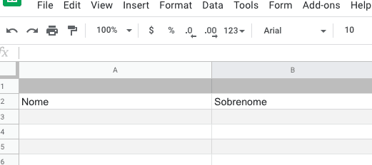 google sheets
