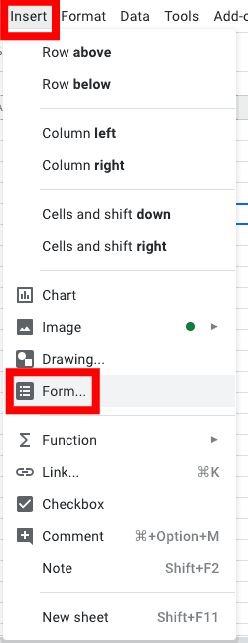 google sheets