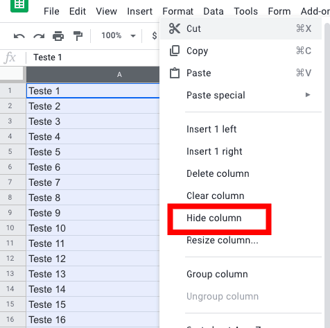 google sheets