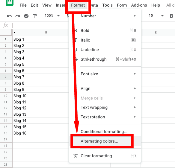 google sheets