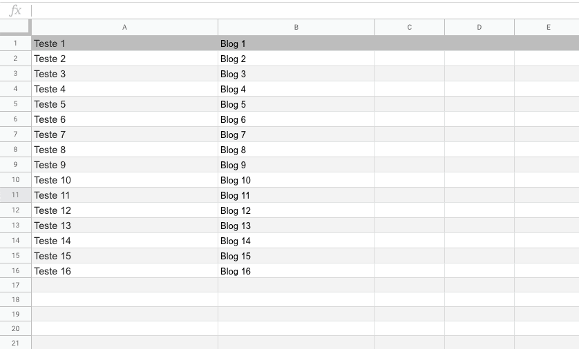 google sheets