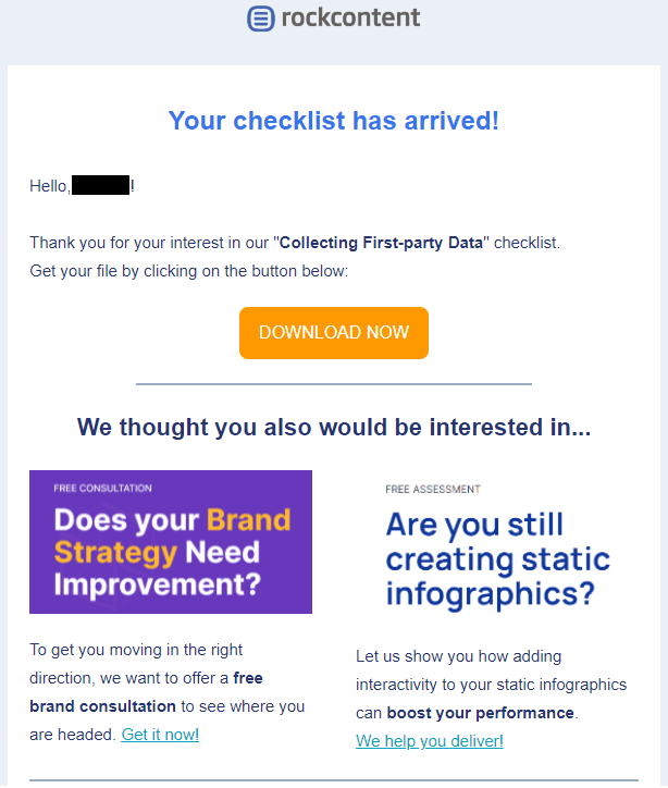 Email marketing example.