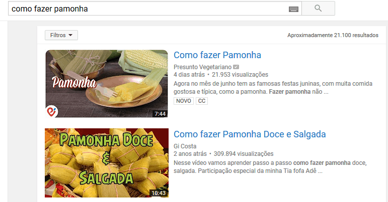 Resultados de busca no Youtube para Como fazer pamonha