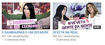 Thumbnails do canal Boca Rosa