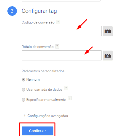 configuração do GTM