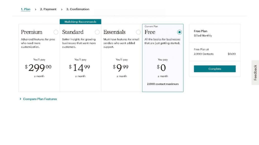 planos mailchimp