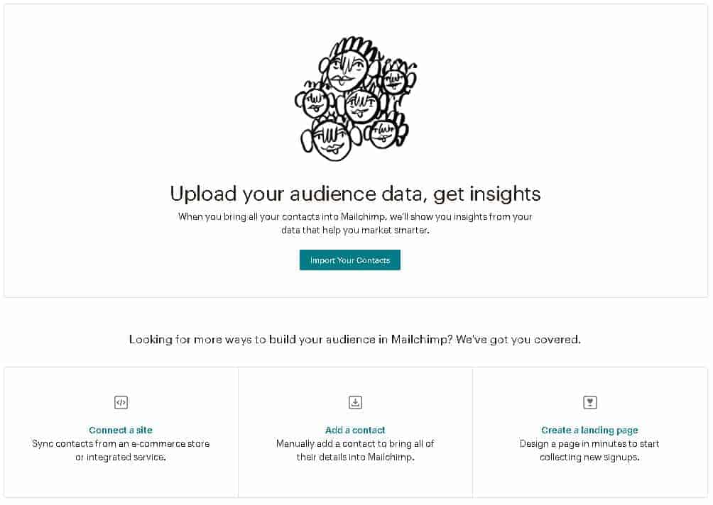 importado audiência mailchimp