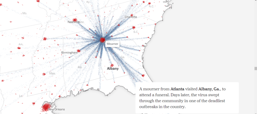New York Times interactive data visualization coronavirus