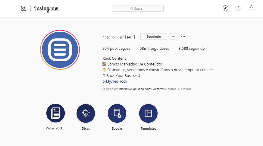 Destaques do Stories